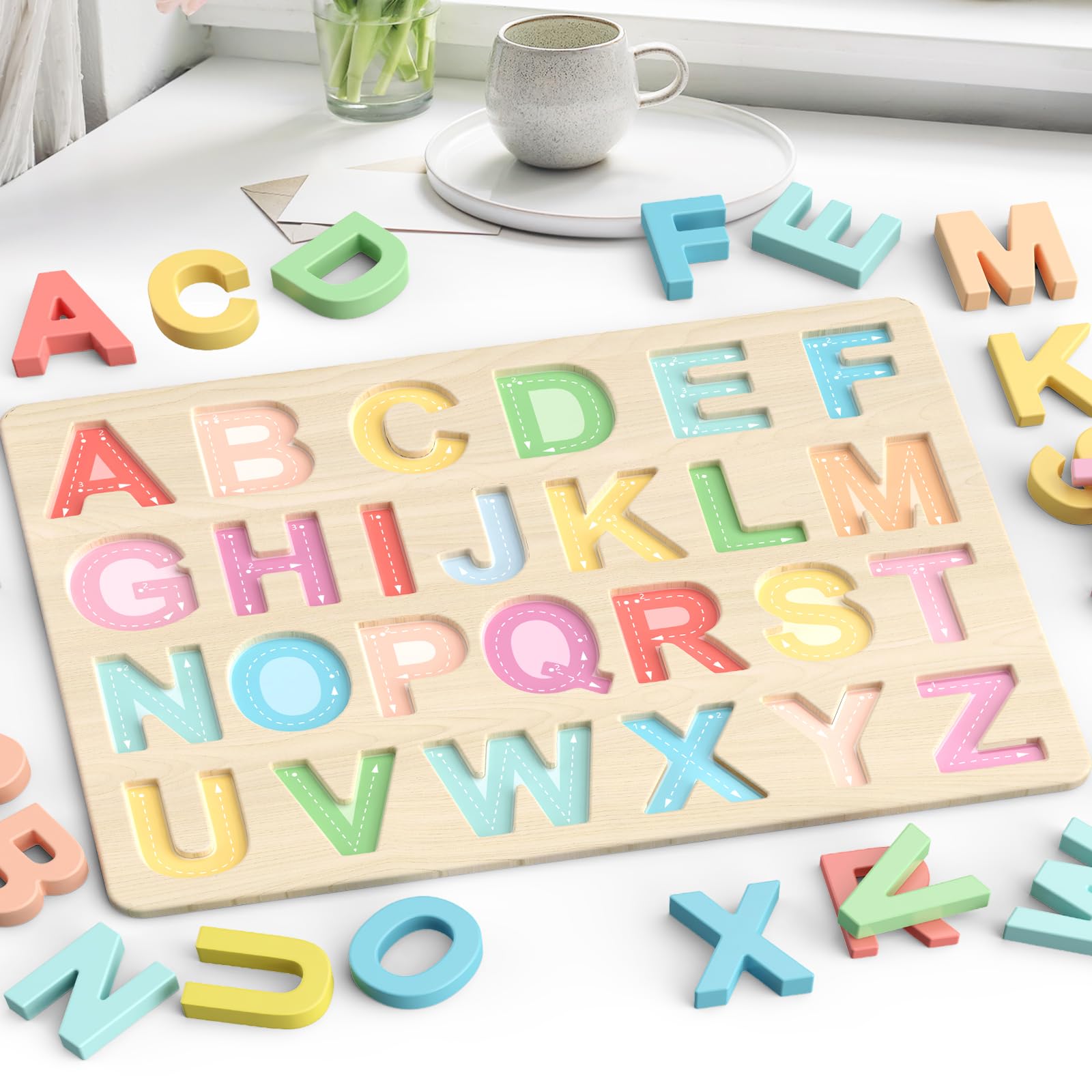 Zeoddler ABC Puzzles in Montessori style promote hands-on learning and letter recognition.