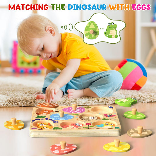 Zeoddler animal matching eggs puzzle 8-piece set supports color and pattern recognition