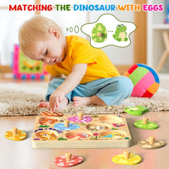 Zeoddler animal matching eggs puzzle 8-piece set supports color and pattern recognition