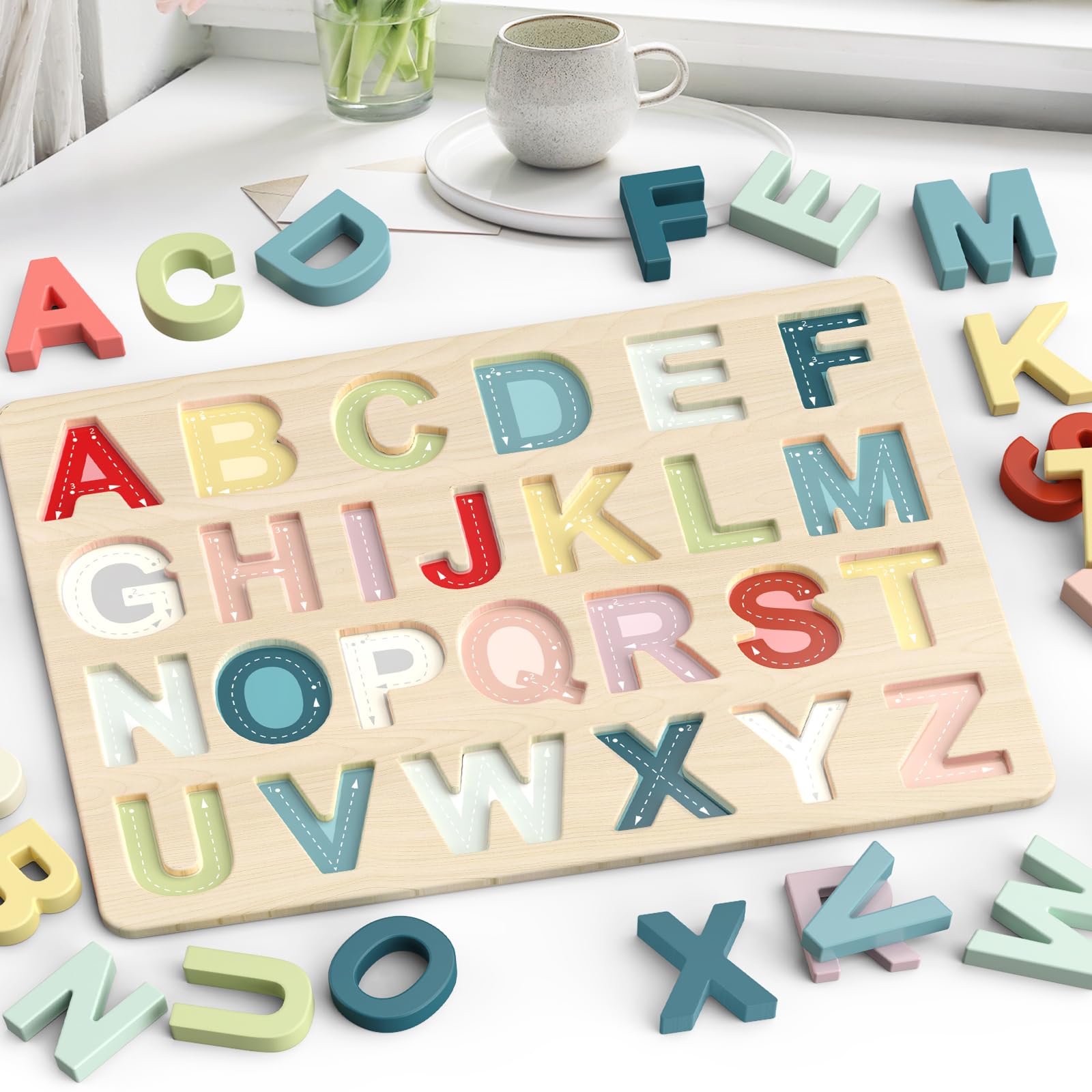 Zeoddler colorful letter pieces in bright hues for engaging early learning