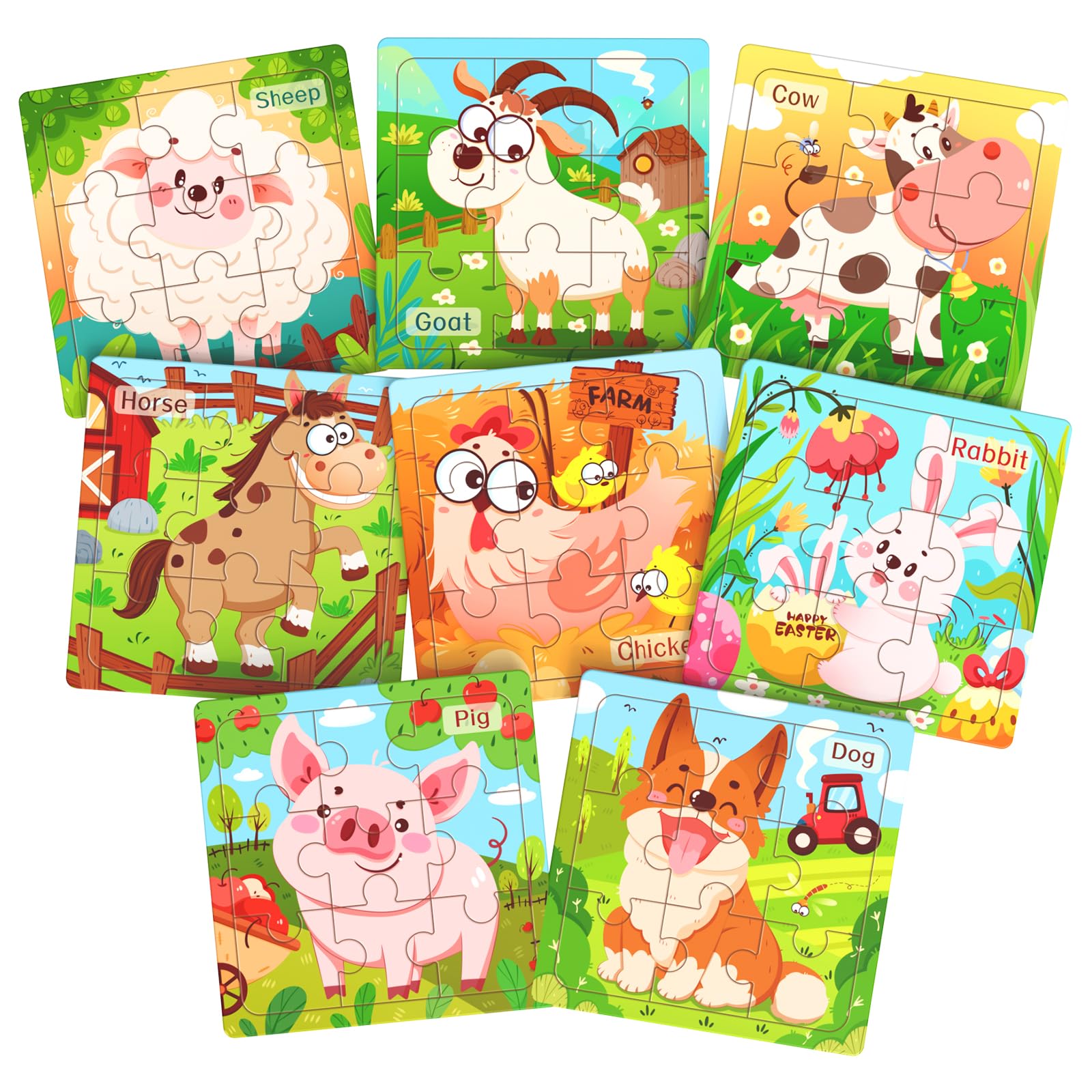 Zeoddler cow puzzle for toddlers enhances hand-eye coordination during farm play.
