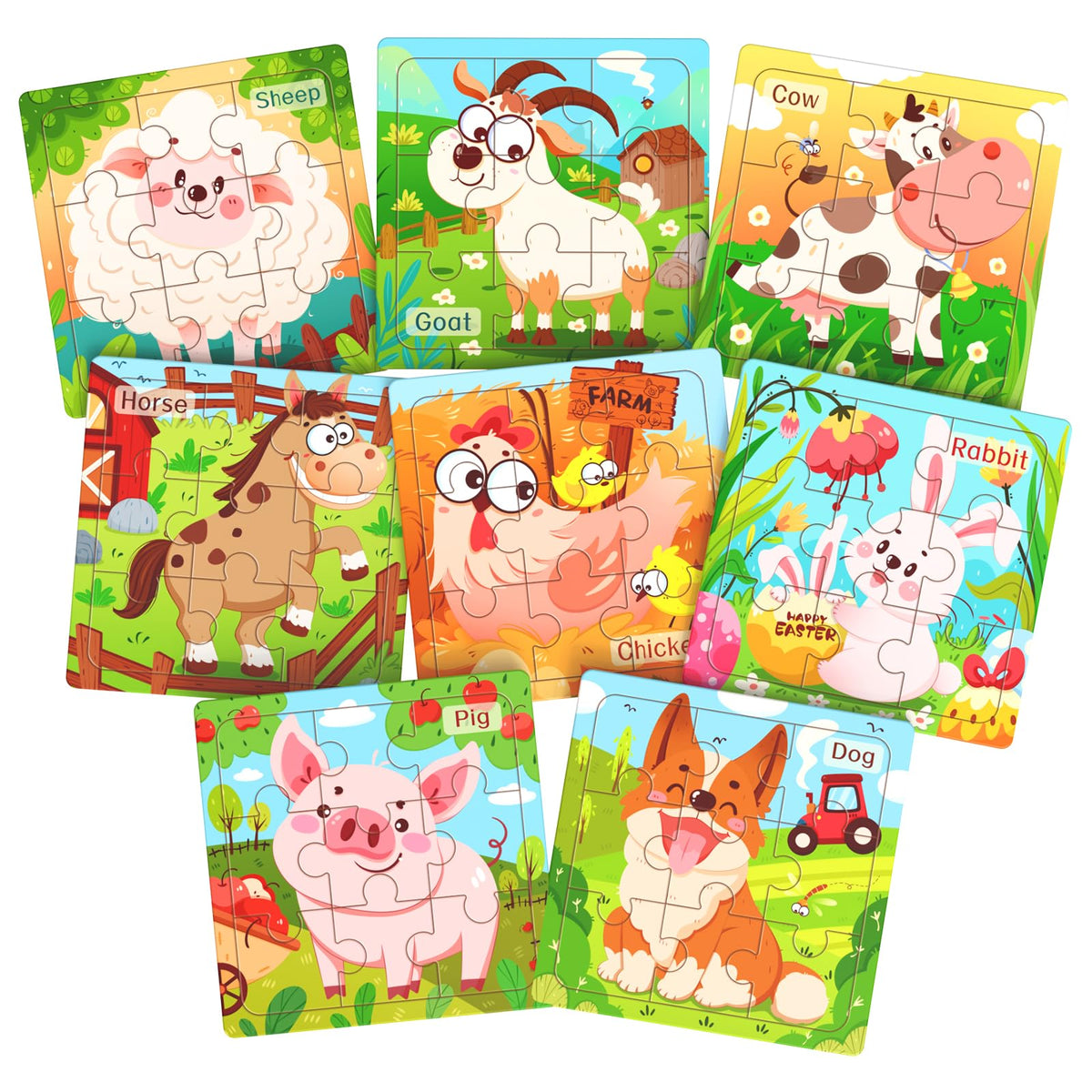 Zeoddler cow puzzle for toddlers enhances hand-eye coordination during farm play.