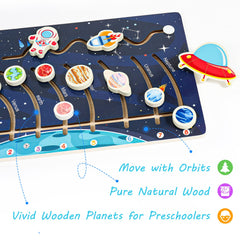 Zeoddler movable solar system puzzle Earth Mars Jupiter fosters color recognition and problem solving