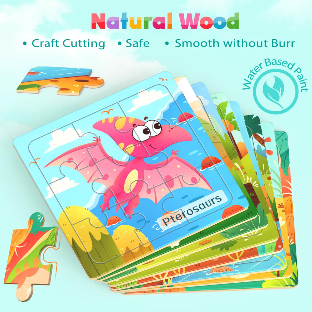 Zeoddler preschool wooden puzzles support fine motor skills.