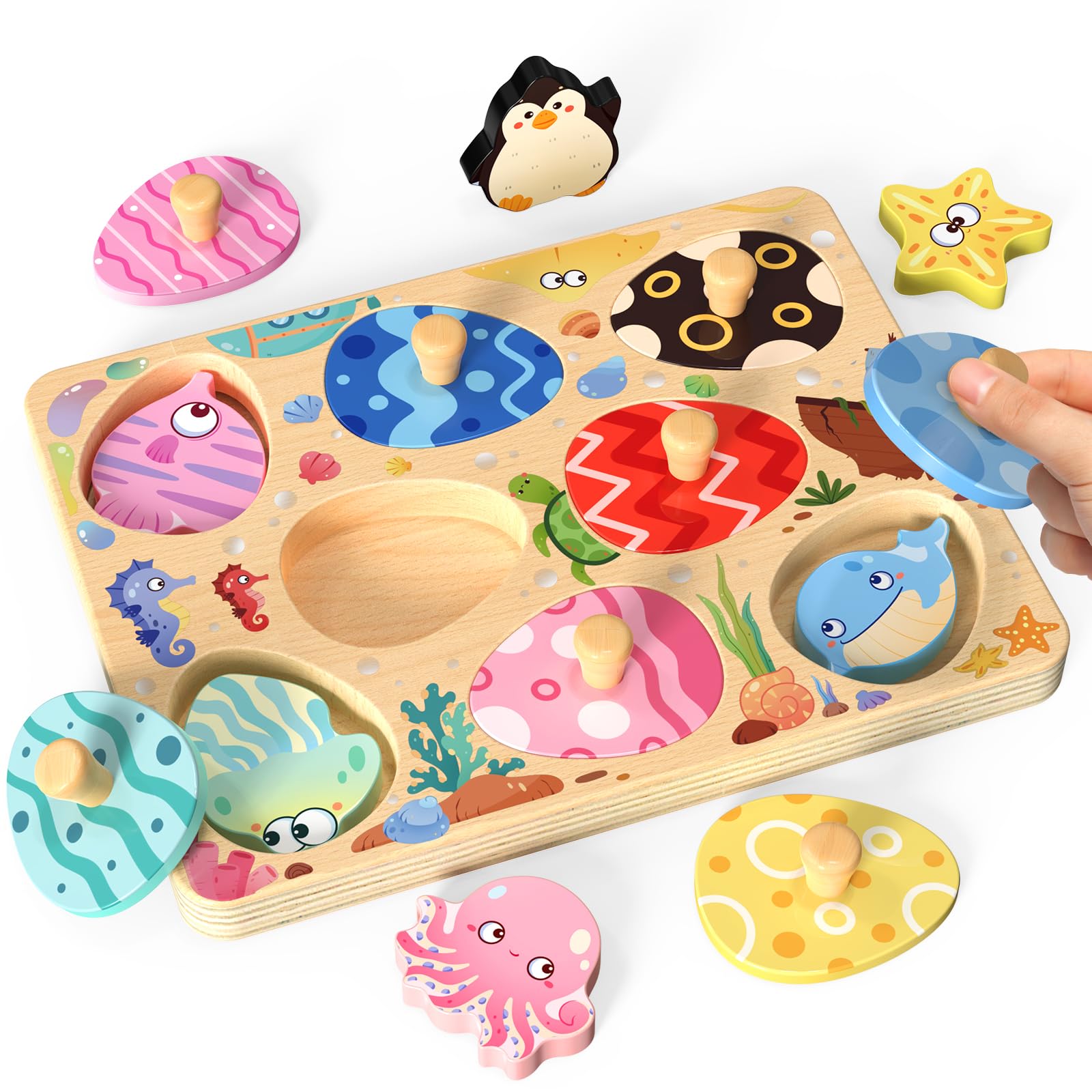 Zeoddler sea-animals-egg-puzzle engages toddlers with ocean animal images