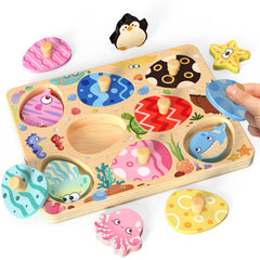 Zeoddler sea-animals-egg-puzzle engages toddlers with ocean animal images