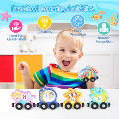 Zeoddler sea creature train car features bright colors for visual discrimination