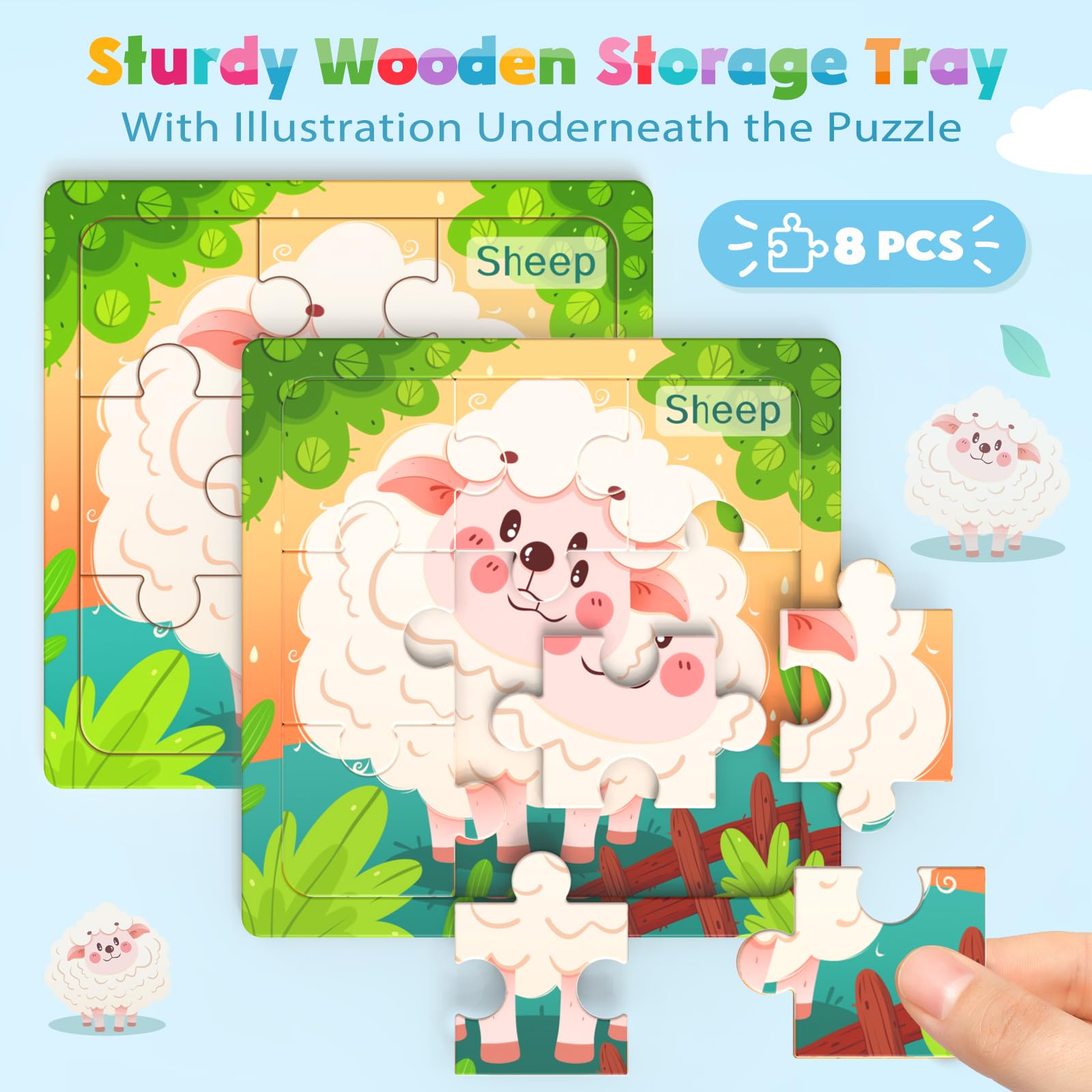Zeoddler sheep puzzle strengthens fine motor skills through fitting.