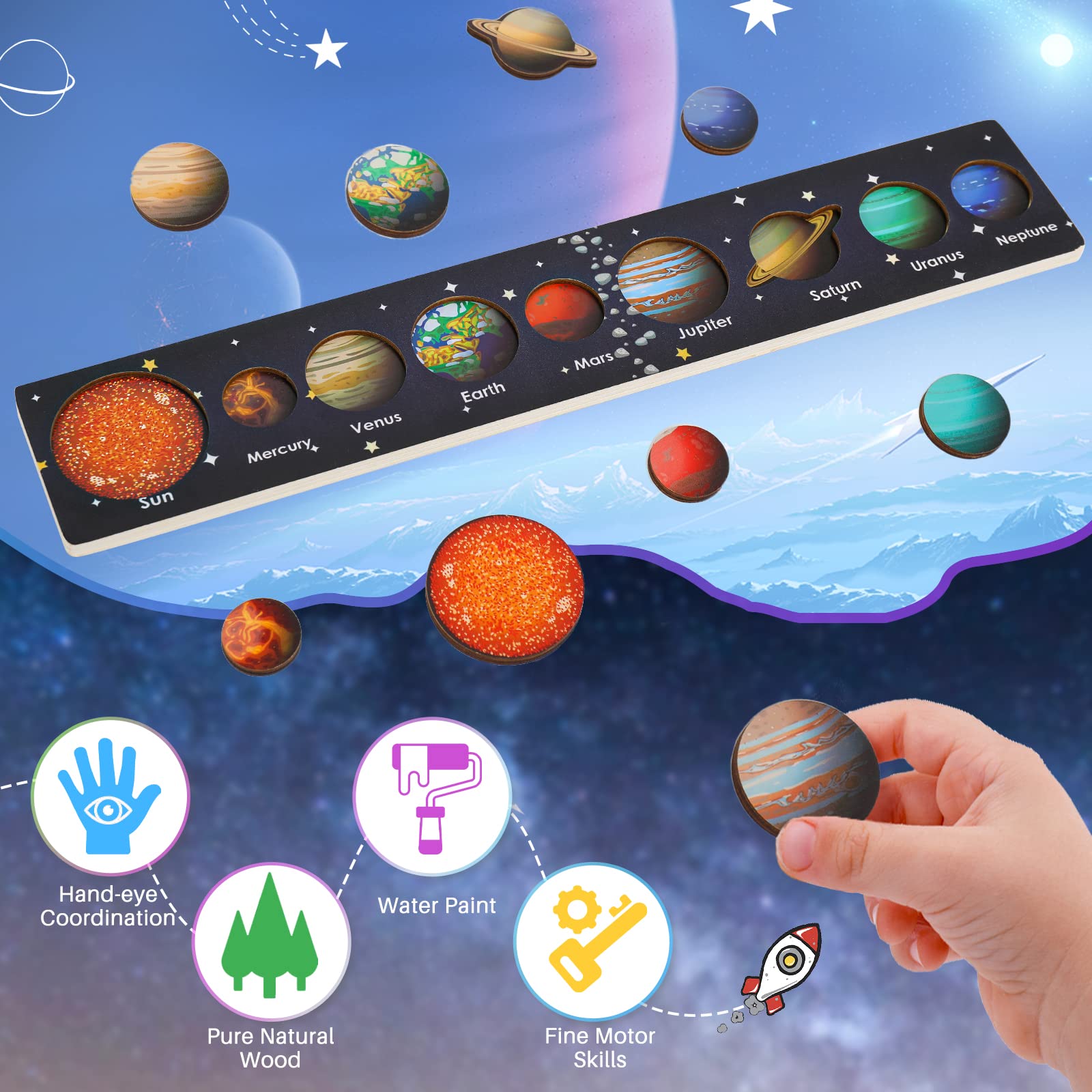 Zeoddler Solar System Puzzle Mars: enhances fine motor skills during handling