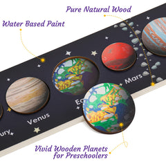 Zeoddler Solar System Puzzle Venus: bright piece aids color recognition through exploration