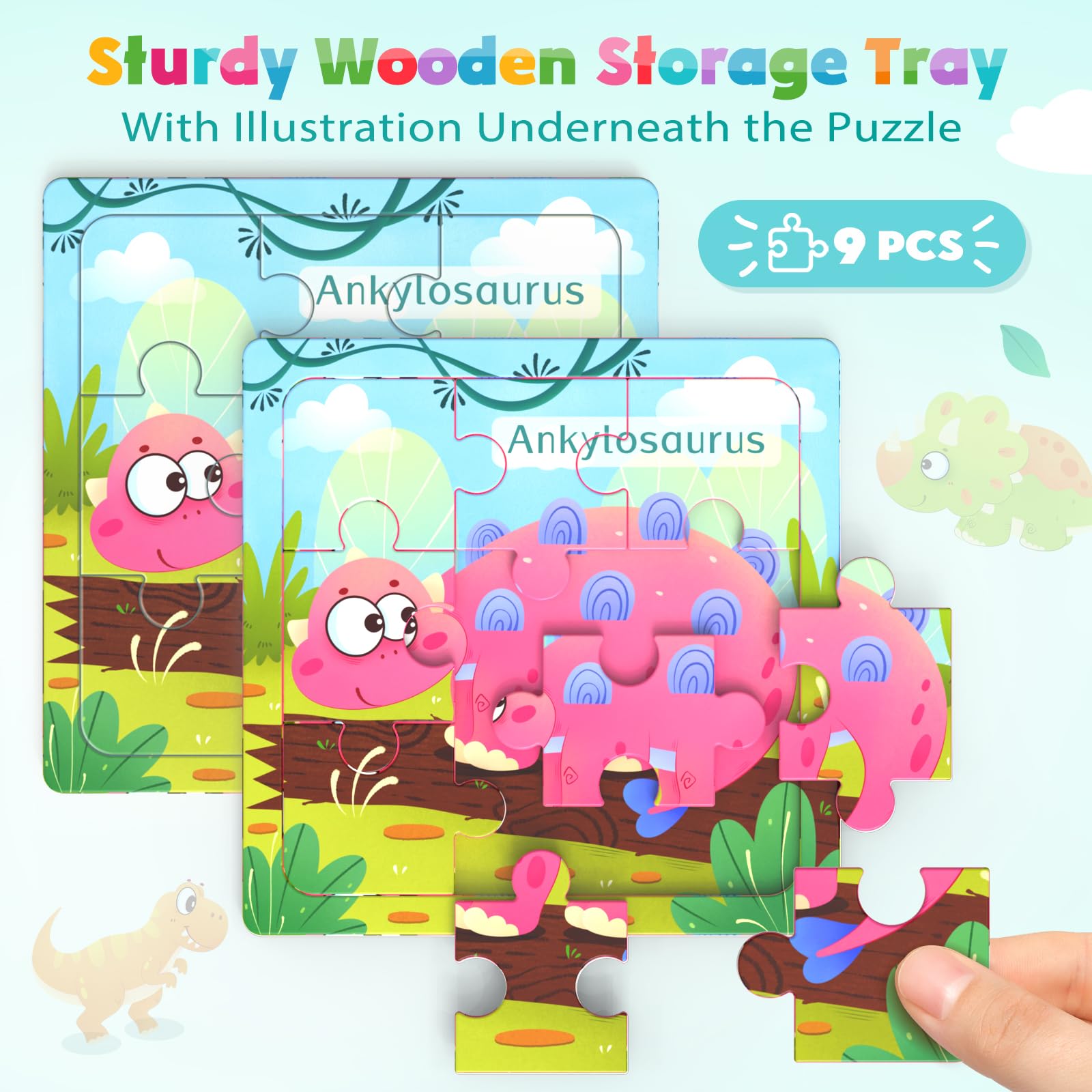 Zeoddler toddler learning wooden puzzles promote hand-eye coordination.