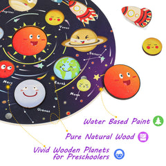 Zeoddler Upgrated Solar System Puzzle colorful planets supports color recognition and cognitive learning
