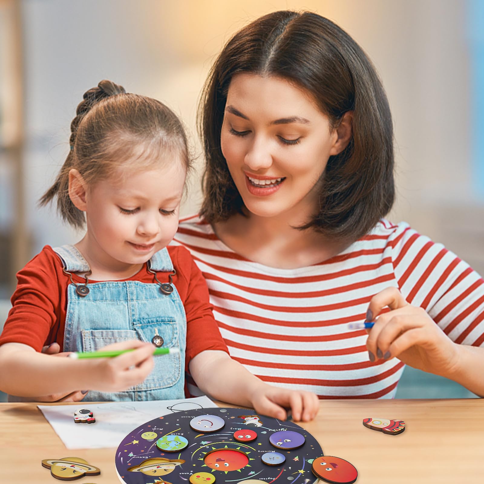 Zeoddler Upgrated Solar System Puzzle planet pieces encourage problem solving and hand-eye coordination