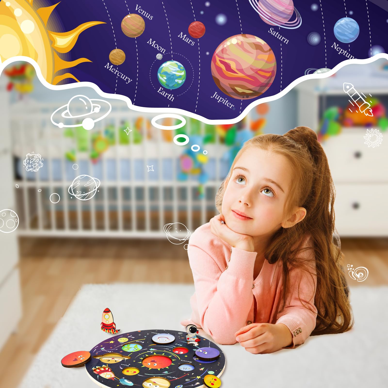 Zeoddler Upgrated Solar System Puzzle sun and planets invites exploration and curiosity