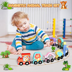 Zeoddler wooden animal figures help toddlers learn colors and numbers.