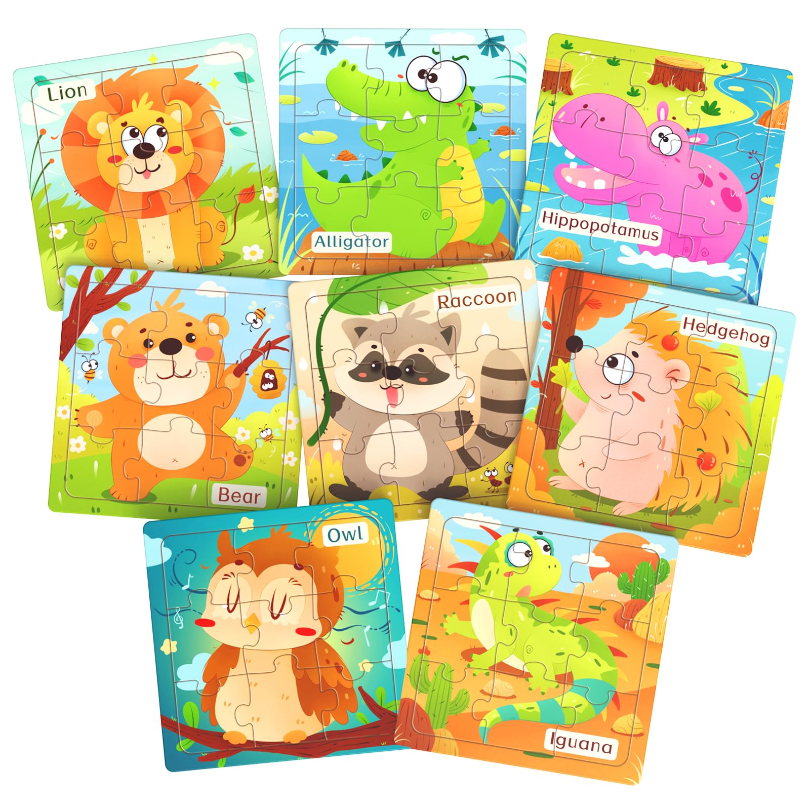 Zeoddler wooden animal puzzle bear enhances fine motor skills and focus during play