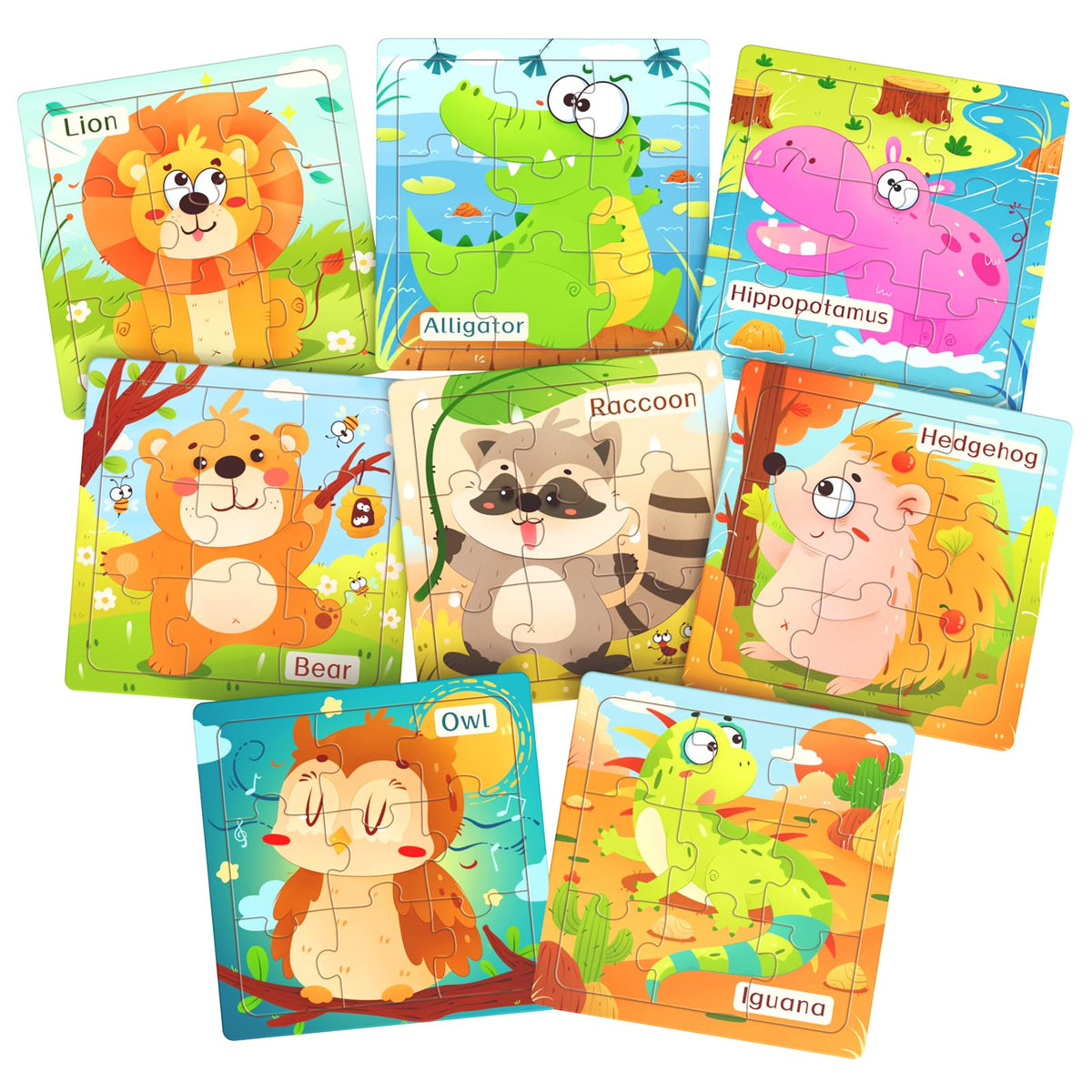 Zeoddler wooden animal puzzle bear enhances fine motor skills and focus during play