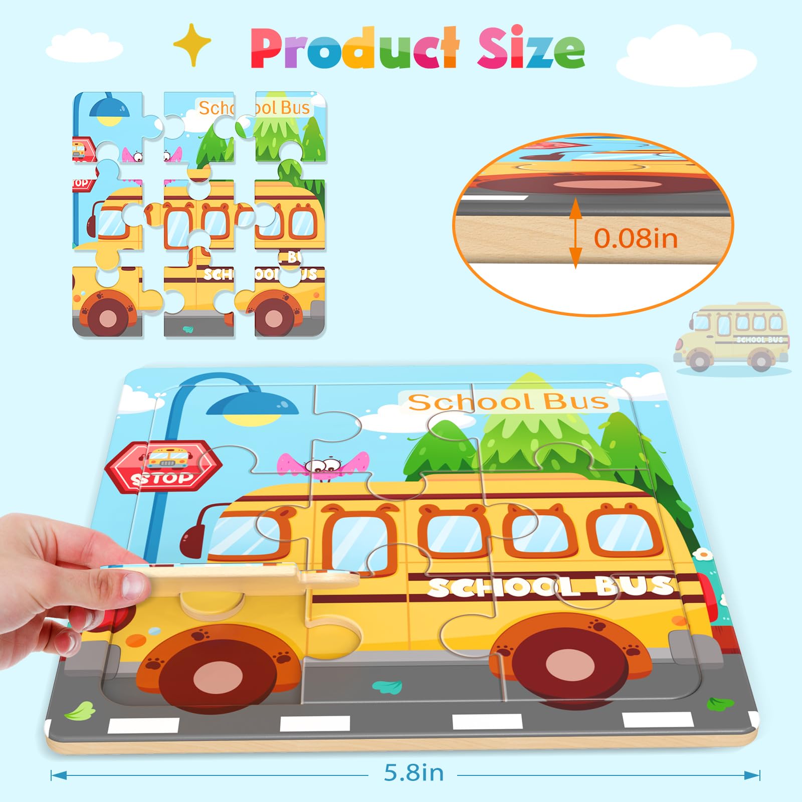 Zeoddler wooden vehicle puzzle boat supports imaginative play on water journeys