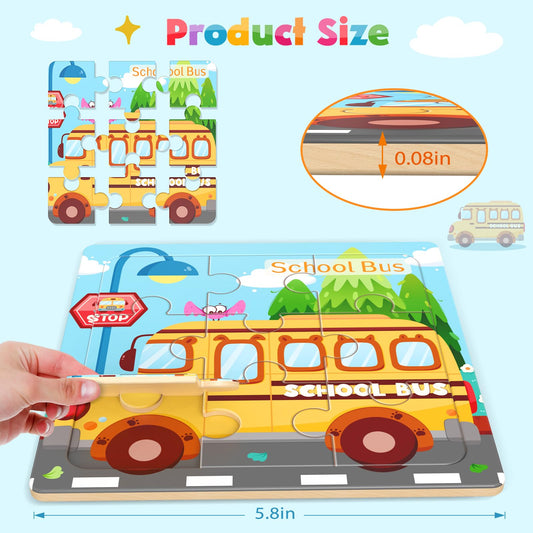 Zeoddler wooden vehicle puzzle boat supports imaginative play on water journeys