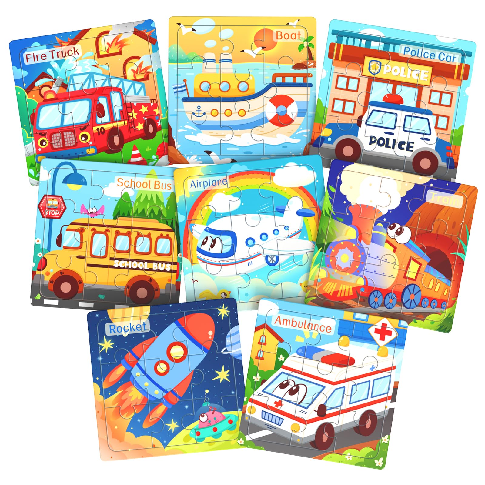 Zeoddler wooden vehicle puzzle car for toddlers improves fine motor skills during play