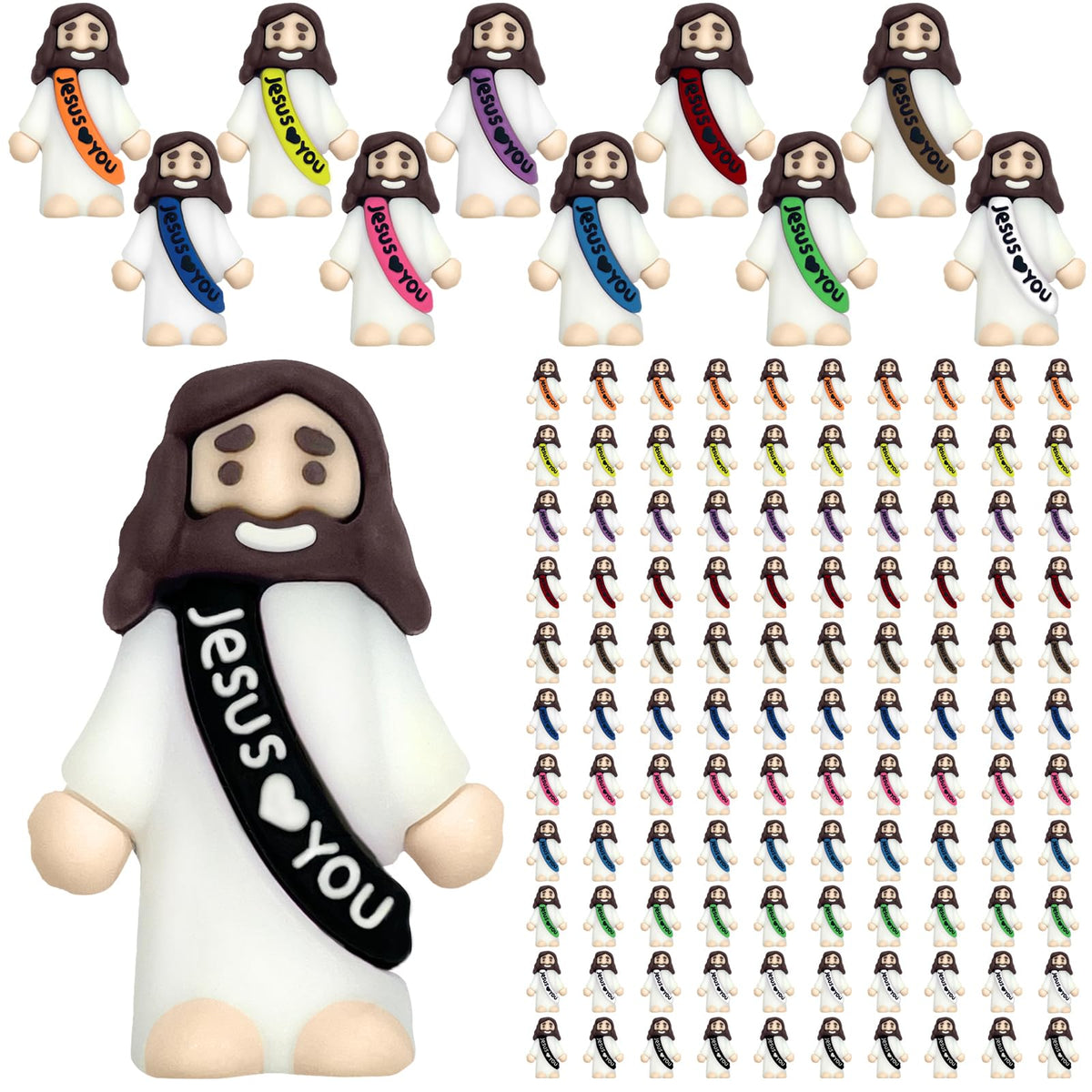 Zephsauh little Jesus figure in red color, perfect for Easter eggs and Sunday school decor.