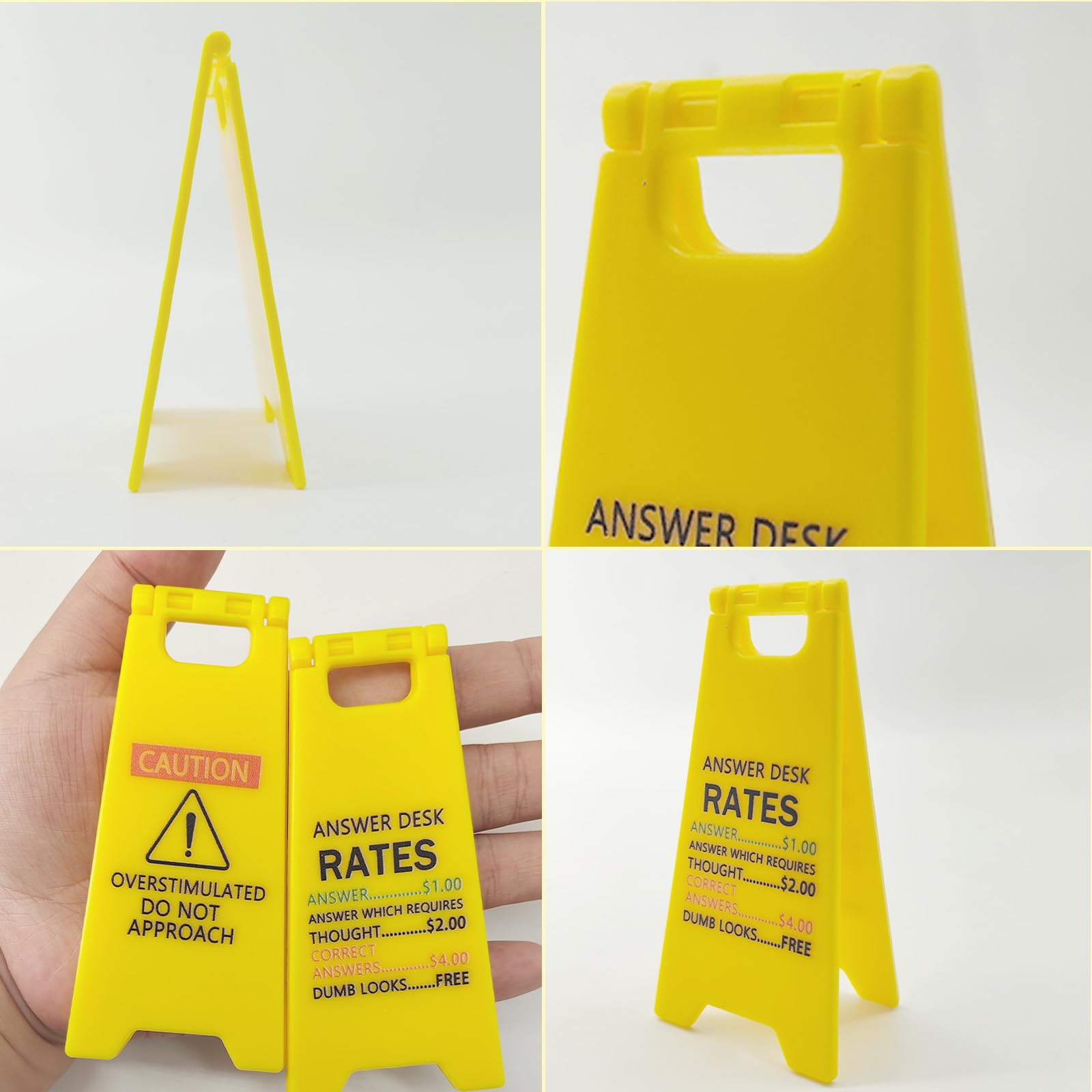 Zeptrix acrylic caution sign set resists fading for long-lasting use.
