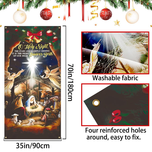 Zeptrix Christmas door banner with angels and manger enhances holiday ambiance