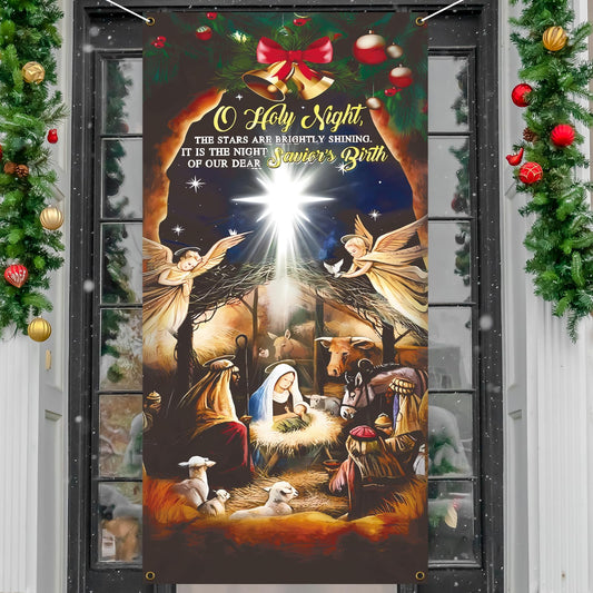 Zeptrix nativity door cover 71x35 inches for festive front entrance decor