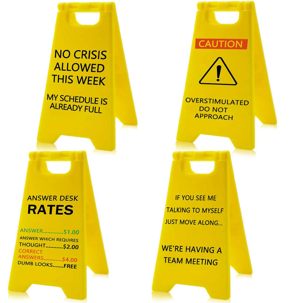 Zeptrix overstimulated desk sign for a playful cubicle mood booster.