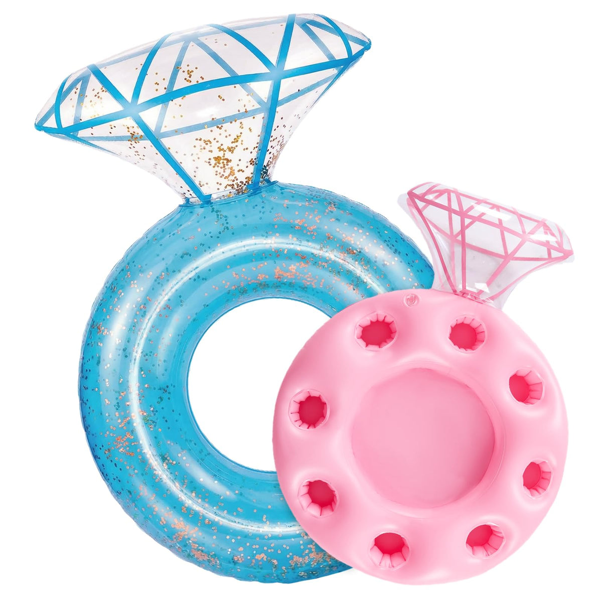 Zeraty Diamond Ring Float with 8 cup holders for pool parties