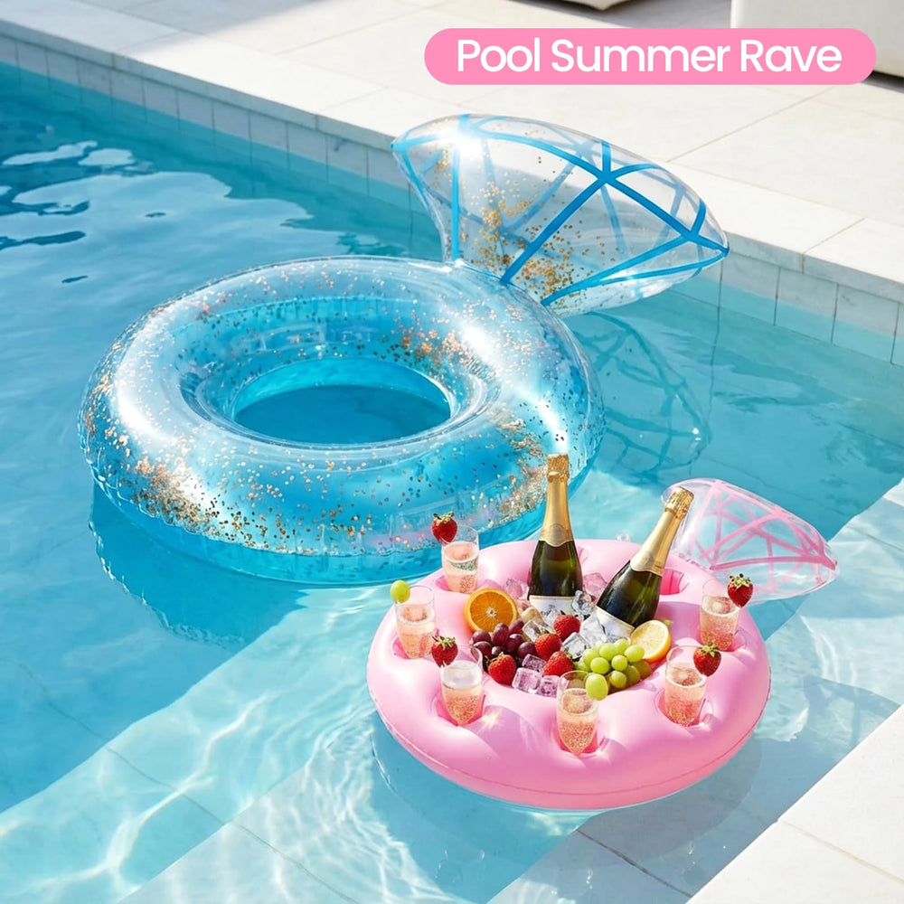 Zeraty Diamond Ring Float features durable construction to reduce punctures