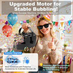 Zerhunt bubble machine with 320 ml tank for longer continuous bubble fun