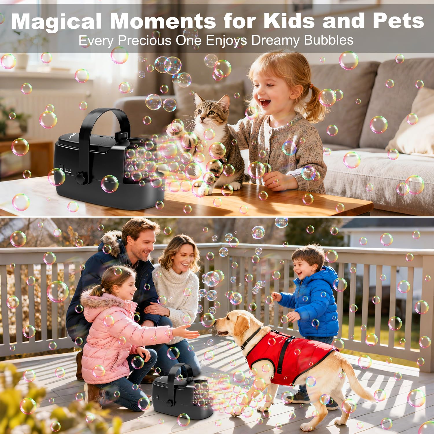 Zerhunt bubble machine suitable for indoor and outdoor parties and events