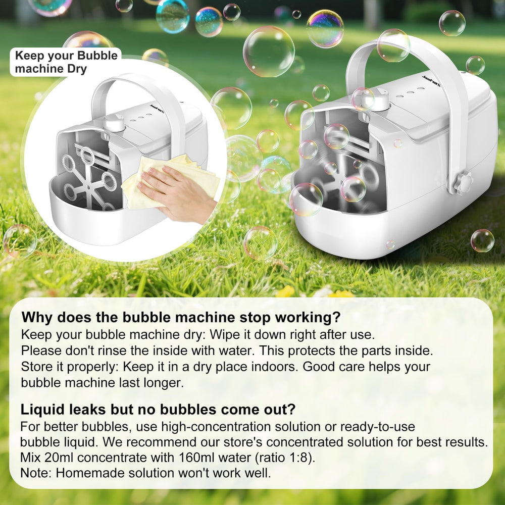 Zerhunt Bubble Machine at a party setting with colorful bubbles