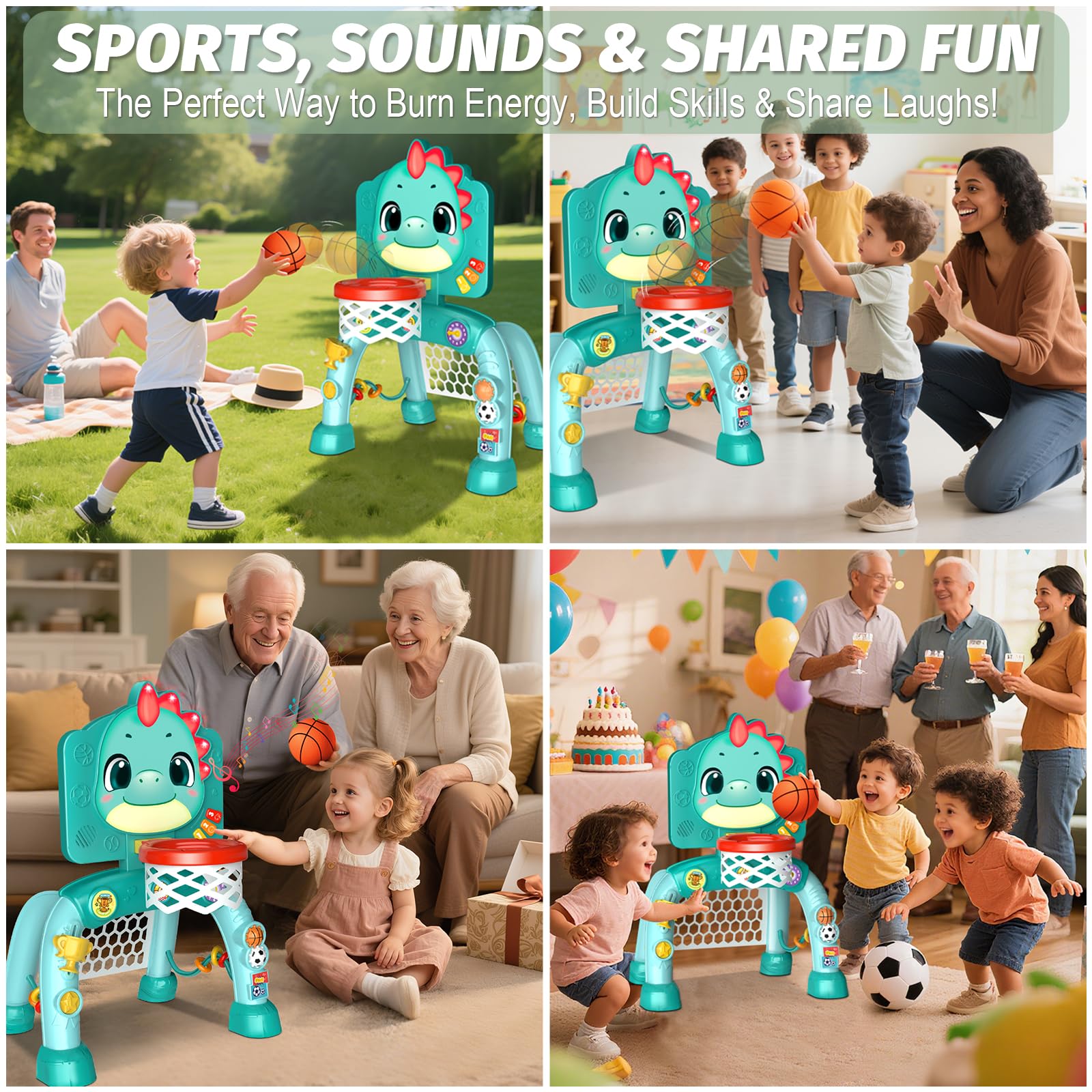 Zerhunt Dino Sports Center toddler play on a safe, compact setup