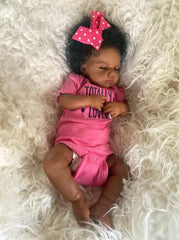 Zero Pam Black Reborn Doll 20-inch rooted hair for natural styling.