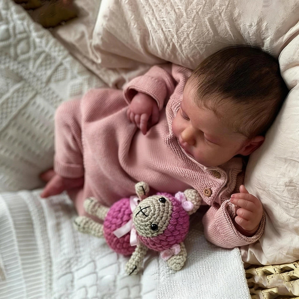 Zero Pam Reborn doll closed eyes with serene newborn look for gentle display.