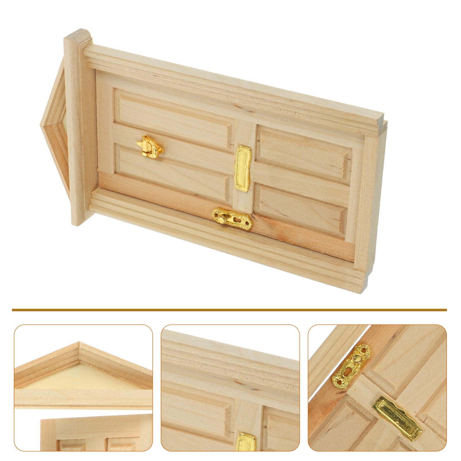 Zerodeko 1:12 dollhouse door frame in polished wood for mini interiors
