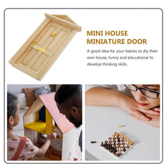 Zerodeko polished wooden dollhouse door with bright natural tone