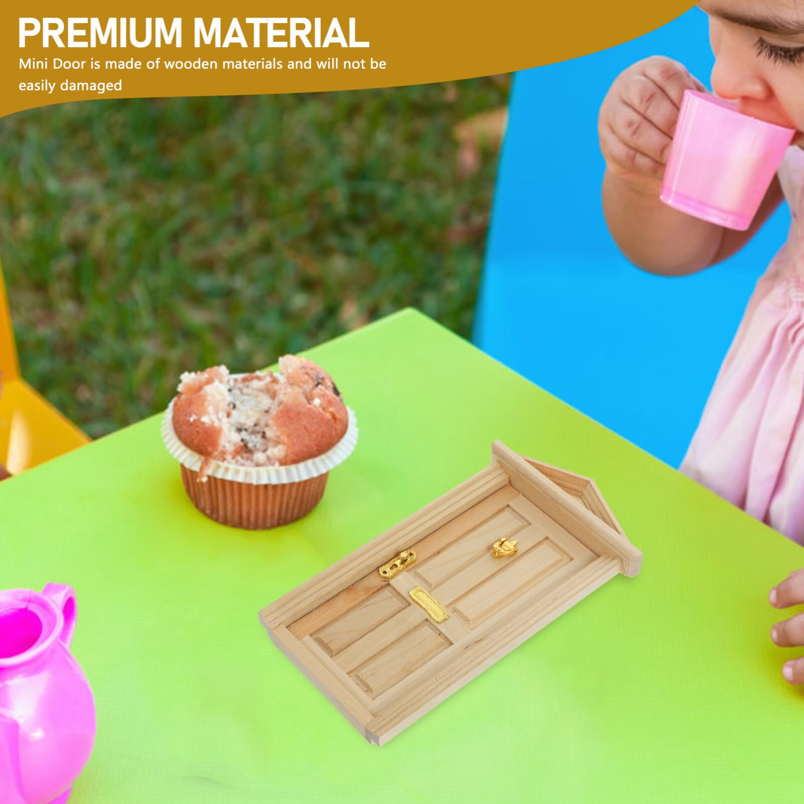 Zerodeko unpainted wooden dollhouse door, 1:12 scale, ready for customization