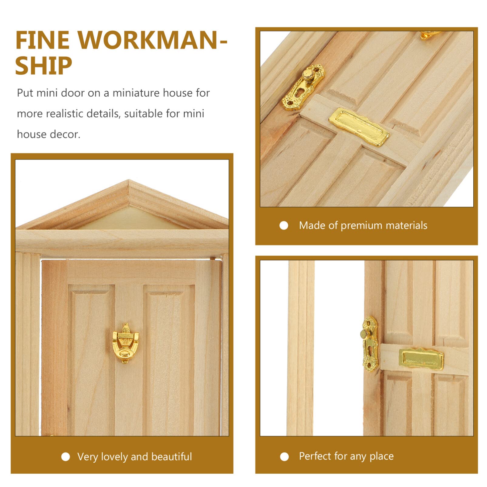 Zerodeko wooden front door 1:12 scale for refined decor