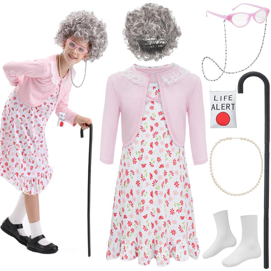 ZeroShop 100th Day dress costume for kids, instantly aged look.