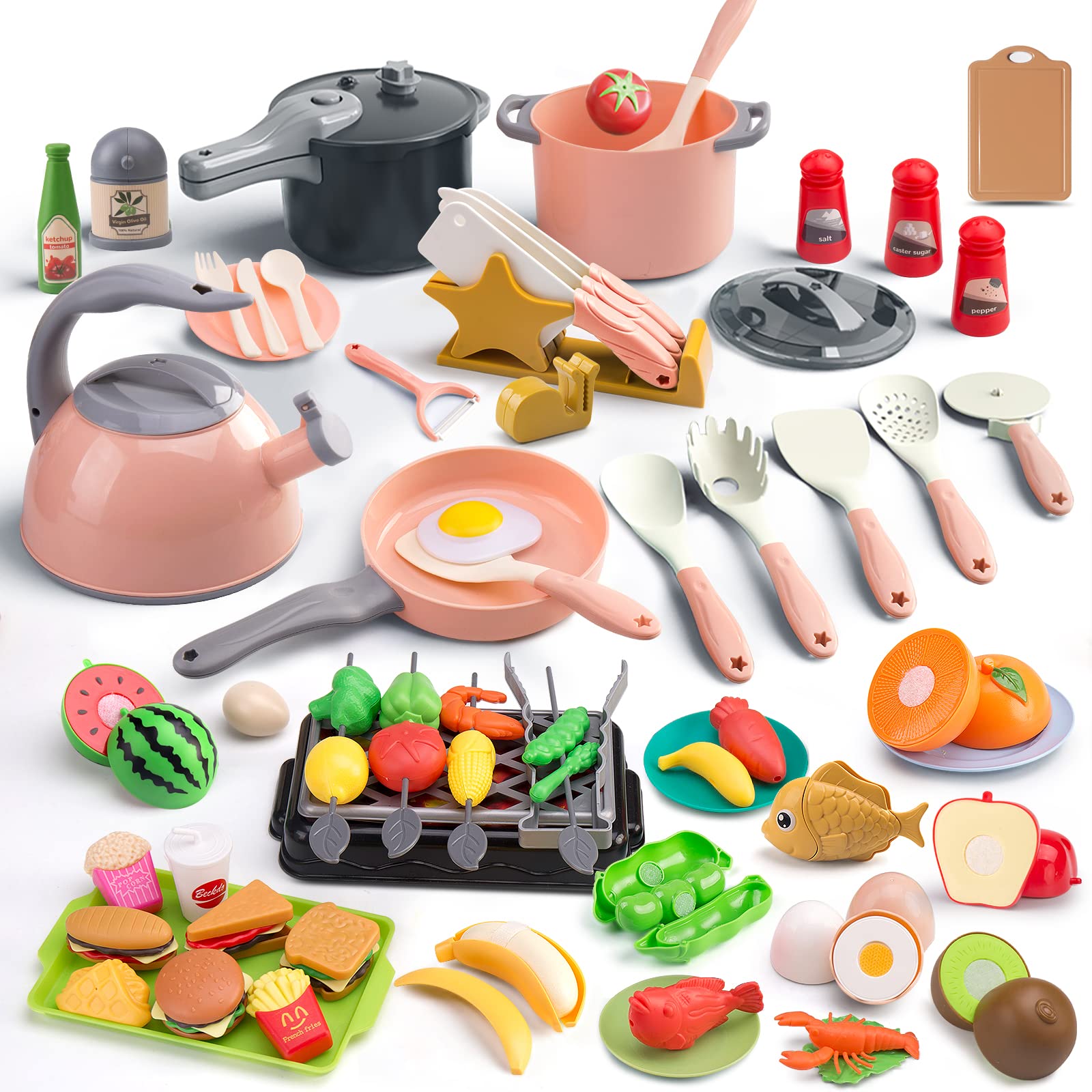 Zero Zoo 105Pcs kids kitchen toy setup for imaginative play and role‑play learning.