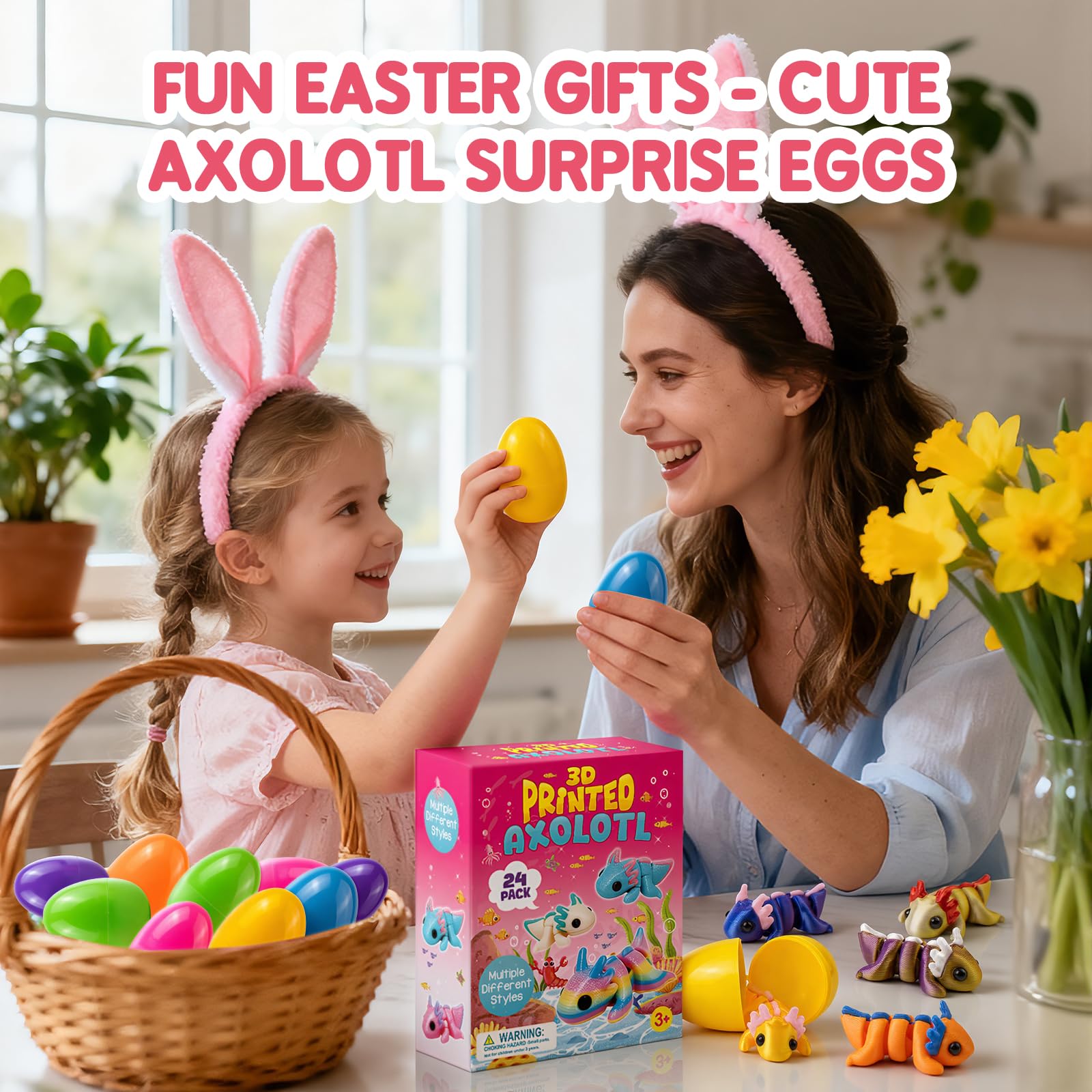 Party favors featuring Zesua mini axolotl toys for kids.