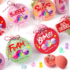 Zesua Valentine's bath bombs packaging shown as a gift-ready display.