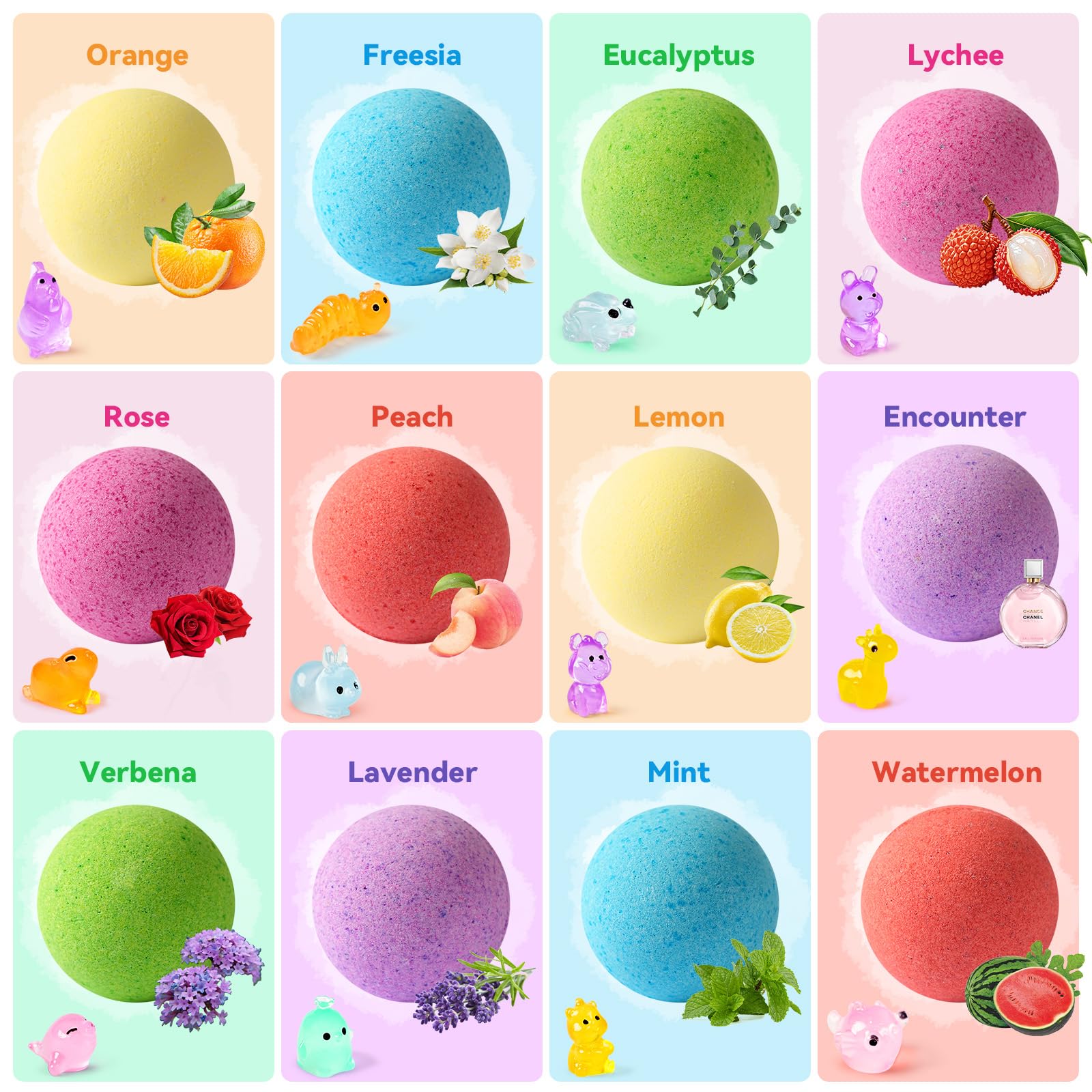 Zesua bath bombs reveal a surprise animal toy inside during bath time.