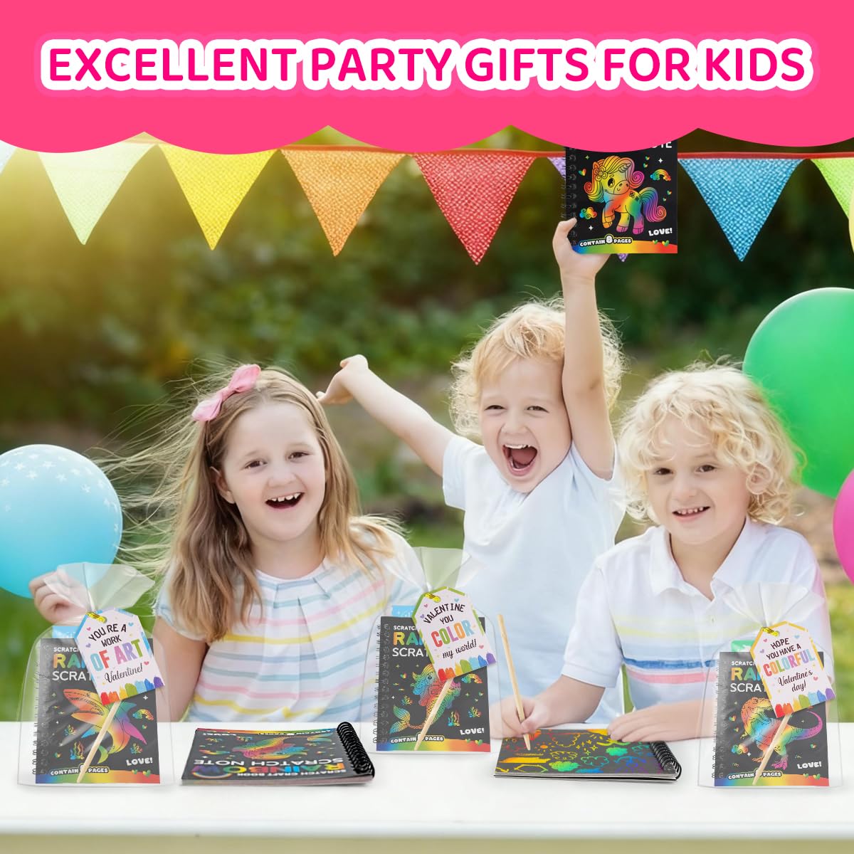 Zesua Valentines Day set offers fun party favors for kids.