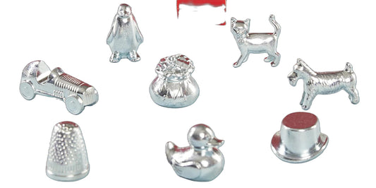 ZETEADE eight-piece replacement tokens for classic board games; ideal for replacing Monopoly pieces.