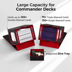 Zettokete MTG deck box with large capacity and dividers organizing 100+ cards.