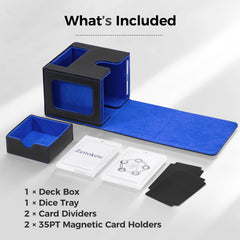 Zettokete MTG box integrates a pull-out dice tray keeps counters in reach.